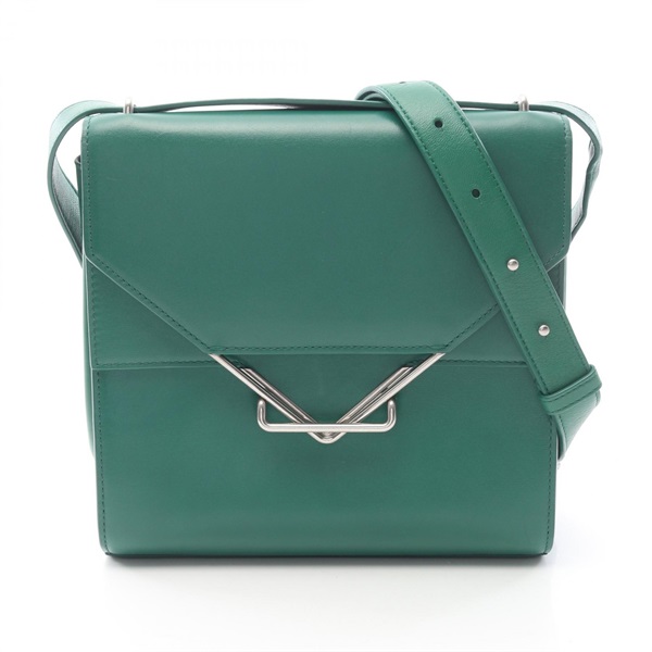 BOTTEGA VENETA The clip Crossbody Shoulder Bag 652391 leather Green Used Women