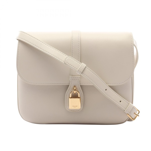 CELINE Medium Tabou Shoulder Crossbody Bag 196583DK1 leather White GHW Used