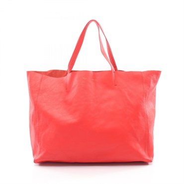 CELINE HORIZONTAL CABAS Tote Handbag 166113DBT leather Red Used Women