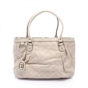 GUCCI Sukey Guccissima Tote Handbag 296835 leather Beige Used Women GG