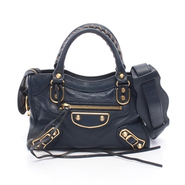 BALENCIAGA Classic Metallic Edge Mini City Crossbody Handbag 390160 leather Used