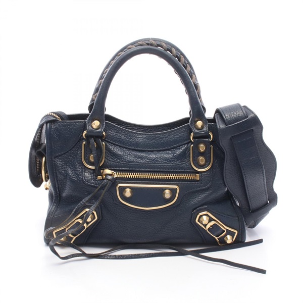 BALENCIAGA Classic Metallic Edge Mini City Crossbody Handbag 390160 leather Used