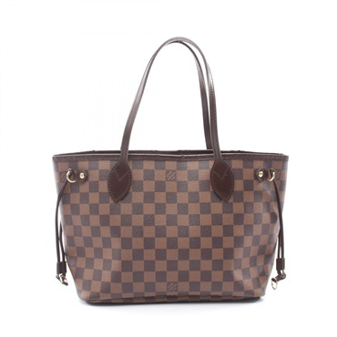 LOUIS VUITTON Neverfull PM Tote shoulder Bag N51109 Damier Ebene used women