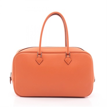 HERMES Plume Elan 28 Handbag Q Epsom leather Orange Used Women SHW