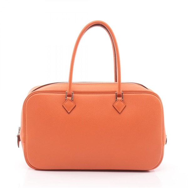 HERMES Plume Elan 28 Handbag Q Epsom leather Orange Used Women SHW