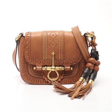 GUCCI Bamboo Snuffle Bit Tassel Shoulder Crossbody Bag 263956 leather Brown Used