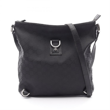 GUCCI GG pattern Abbey Shoulder Crossbody Bag 268642 Nylon leather Black Used