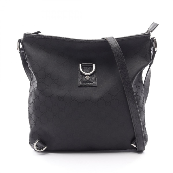 GUCCI GG pattern Abbey Shoulder Crossbody Bag 268642 Nylon leather Black Used