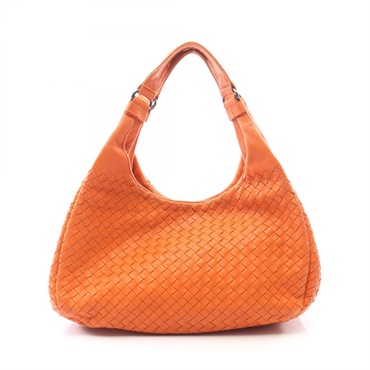 BOTTEGA VENETA Medium Campana Intrecciato Shoulder Handbag leather Orange Used