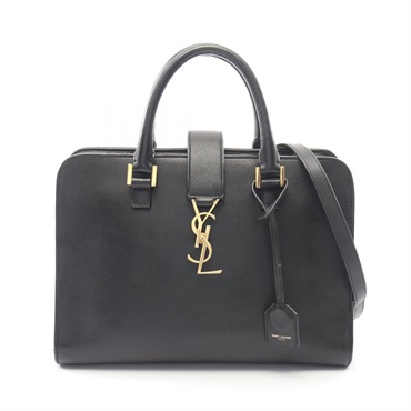 SAINT LAURENT PARIS Monogram Cabas Crossbody Handbag 357395 leather Black Used
