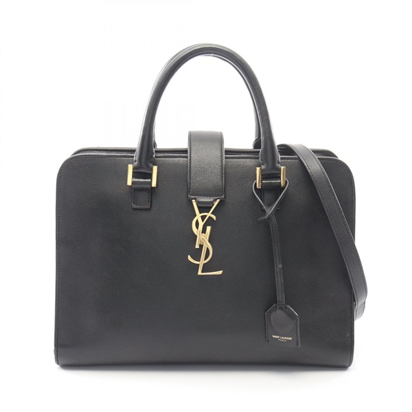 SAINT LAURENT PARIS Monogram Cabas Crossbody Handbag 357395 leather Black Used