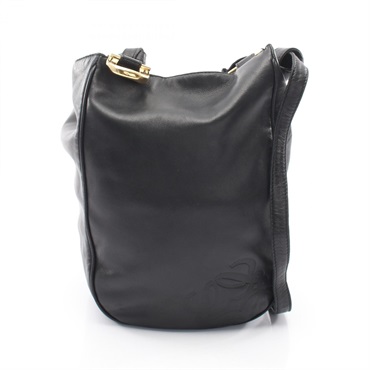 LOEWE Anagram Shoulder Bag leather Black Used Women