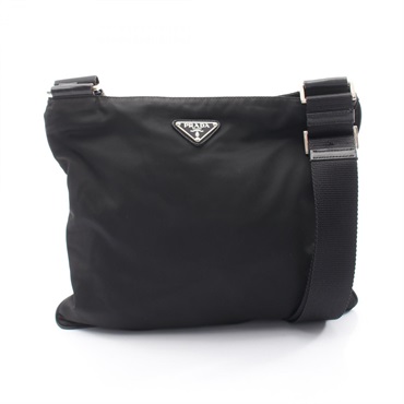 PRADA Triangle logo Shoulder Crossbody Bag VA0053 Nylon Saffiano leather BK Used