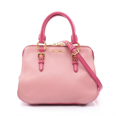 Miu Miu MADRAS Shoulder crossbody Handbag leather Pink Used Women