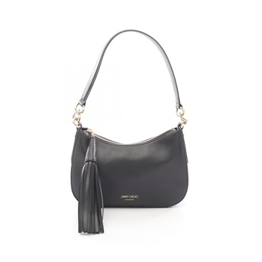 JIMMY CHOO Shoulder Bag leather Black Used Women