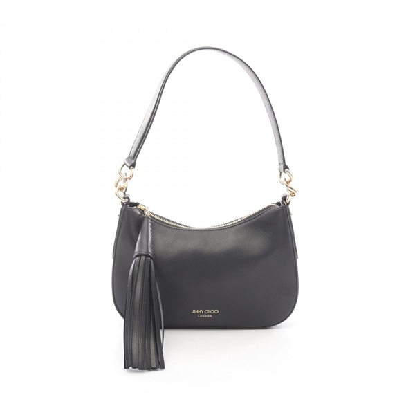JIMMY CHOO Shoulder Bag leather Black Used Women