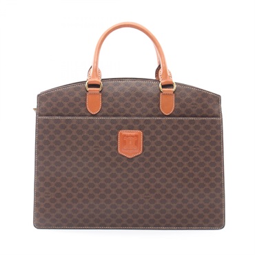 CELINE Macadam Handbag canvas Brown Used Women