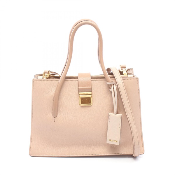 Miu Miu MADRAS Shoulder Crossbody Tote Handbag 5BA104 leather Beige Pink Used