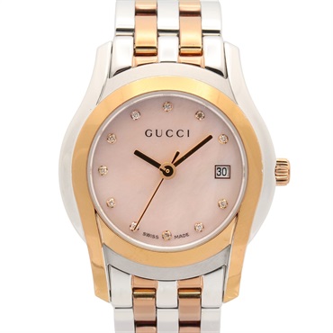 GUCCI Wrist Watch  5500L Quartz Gold Plated Stainless Steel Used Women