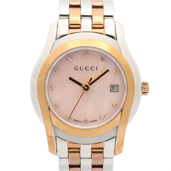 GUCCI Wrist Watch  5500L Quartz Gold Plated Stainless Steel Used Women