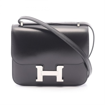 HERMES Constance 3 III Mini Shoulder Handbag Box calf leather Black SHW Used W