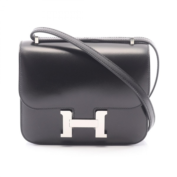 HERMES Constance 3 III Mini Shoulder Handbag Box calf leather Black SHW Used W