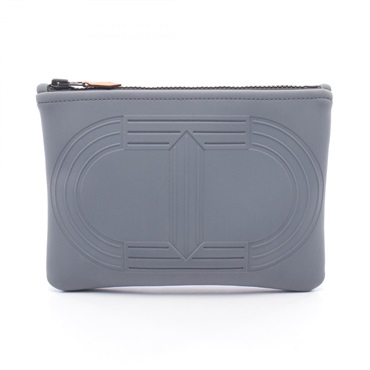 HERMES Neoban PM Maillon Marins Pouch bag H103895M 02 Neoprene Gray Used Women