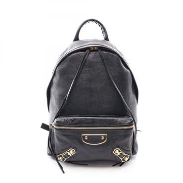 BALENCIAGA City Rucksack Backpack leather Black Used unisex