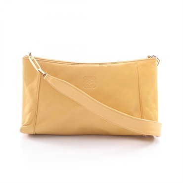 LOEWE anagram Shoulder Bag leather Yellow Used Women
