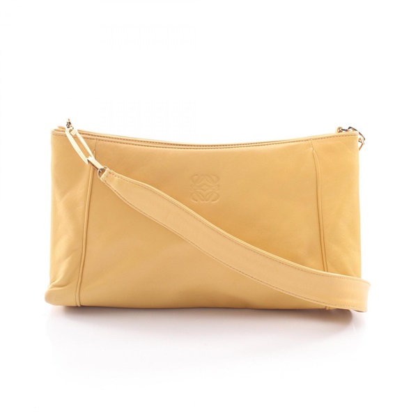 LOEWE anagram Shoulder Bag leather Yellow Used Women