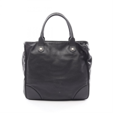 LOEWE anagram Tote Bag leather Black Used Women