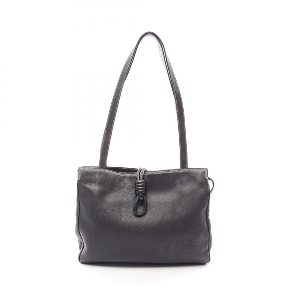 LOEWE anagram Tote Bag leather Black Used Women