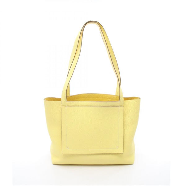HERMES Cabaserie 31 Shoulder Tote Bag Clemence leather Lime Used Women U