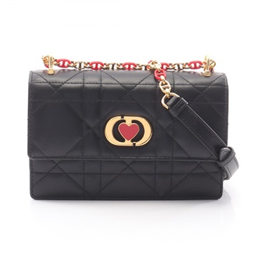 Christian Dior MISS CARO chain Shoulder Bag S5169UDAX leather Black Used Women
