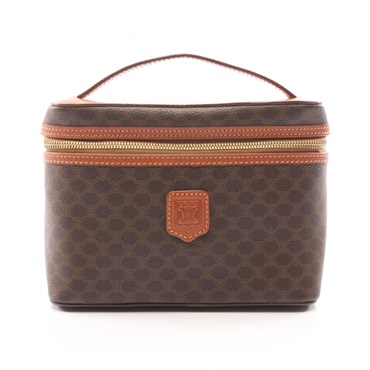 CELINE Macadam Handbag canvas leather Brown Used Women