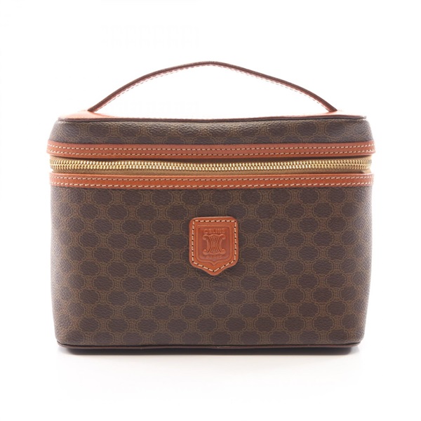 CELINE Macadam Handbag canvas leather Brown Used Women
