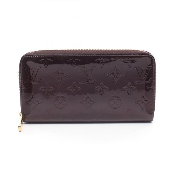 LOUIS VUITTON Zippy wallet Around long purse M93522 Vernis Amarrant Used Women