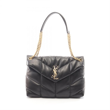 SAINT LAURENT PARIS Loulou puffer Shoulder Bag 5774751EL071000 leather Black NEW