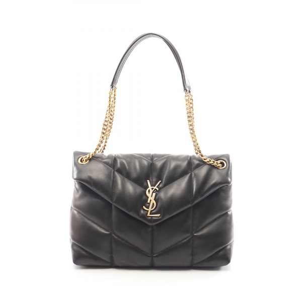 SAINT LAURENT PARIS Loulou puffer Shoulder Bag 5774751EL071000 leather Black NEW