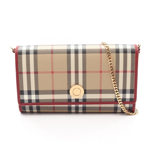 BURBERRY Nova Check Shoulder Bag 8116321 canvas leather Beige Multi NEW Women