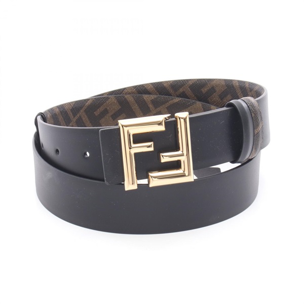 FENDI Round FF Reversible belt 7C0488AFF2F1A9490 leather Blk Brown #90 NEW mens