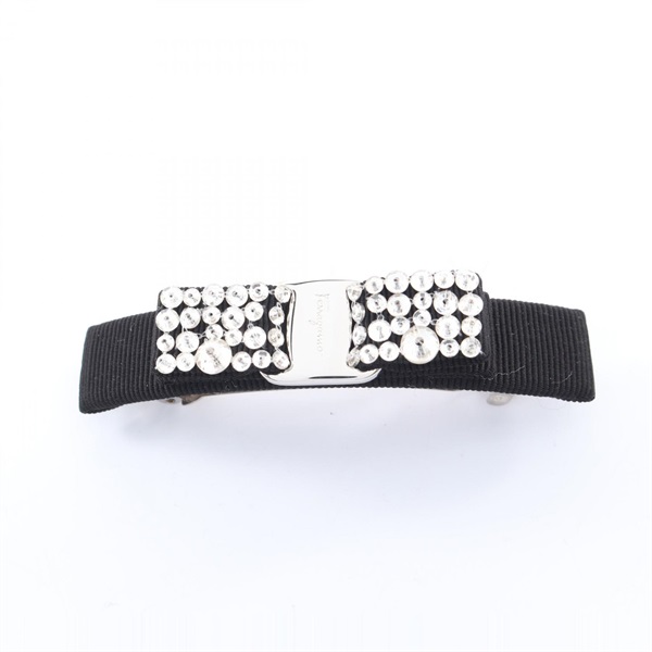 Salvatore Ferragamo Vara ribbon Valletta 713035347582 SS Canvas Rhinestones NEW