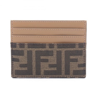 FENDI Zucca Card Case Holder 8M0445A98PF0A6E canvas leather Brown NEW Women