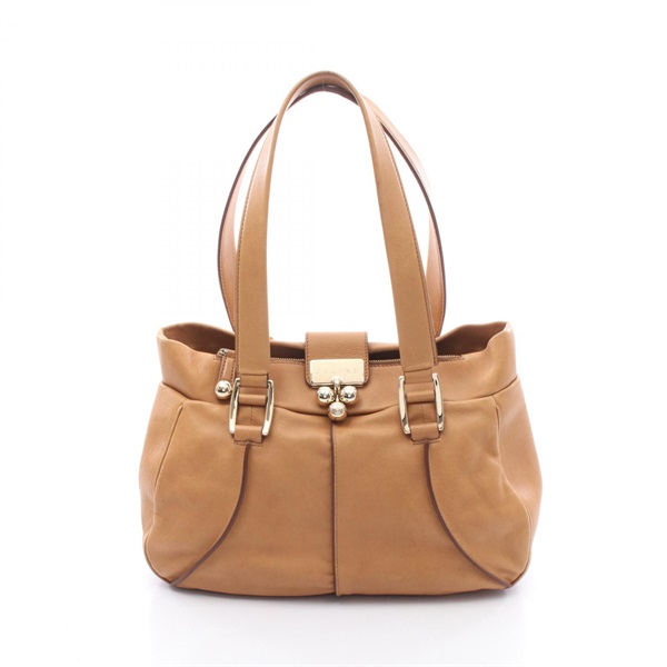 CELINE Blossom Shoulder Hand Bag leather Brown Used Women