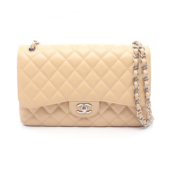 CHANEL Jumbo Matelasse 30 Classic Large Double Flap Shoulder Bag Calfskin SHW CC