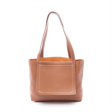 HERMES Cabas Selier 31 Tote shoulder Bag B Taurillon Clemence Gold Used mens