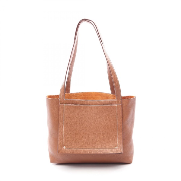 HERMES Cabas Selier 31 Tote shoulder Bag B Taurillon Clemence Gold Used mens