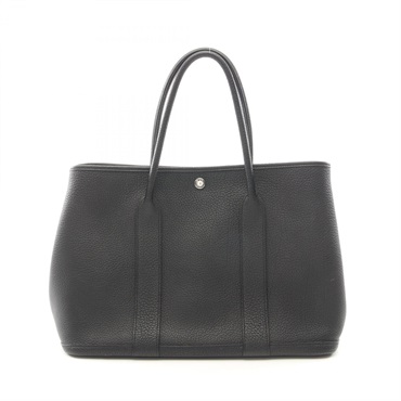 HERMES Garden party PM Tote Bag Negonda leather Black Used Women C SHW