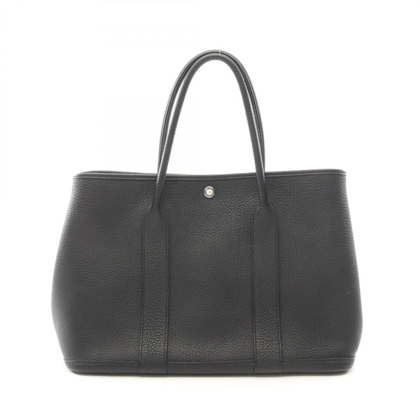 HERMES Garden party PM Tote Bag Negonda leather Black Used Women C SHW