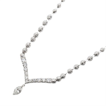 JEWELRY Diamond Necklace Pendant 18KWG White Gold Clear Used Women